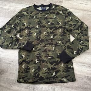 POLO Ralph Lauren Camo Thermal T-Shirt Mens Small Waffle Knit Long Sleeve Cotton